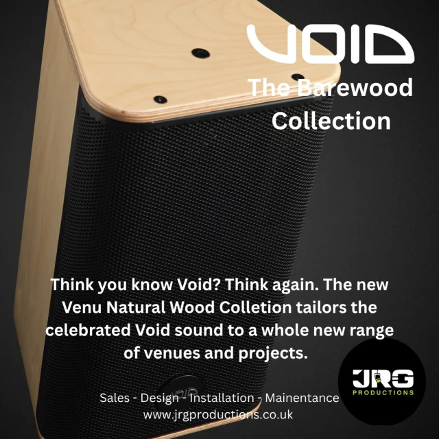Meet sound that looks as good as it performs.

The new Barewood Collection blends natural wood aesthetics with the signature Void Acoustics audio experience—perfect for venues that demand both style and power.

Think you know Void Acoustics? Think again. DM for pricing or to arrange a demo at your venue.

#voidacoustics #barewoodcollection #sounddesign #audioexperience #venuedesign #proaudio #jrgproductions #hearfeelconnect